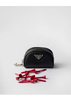 Saffiano leather golf tee case
