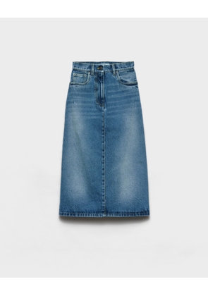 Flared denim skirt