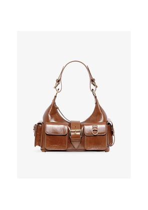 Womens The Kooples Patch-Pocket Leather Shoulder Bag