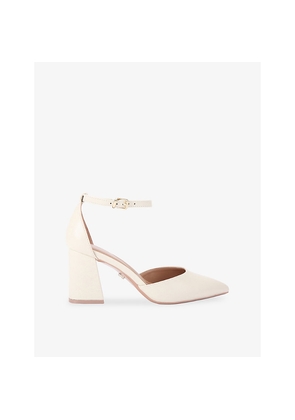 Womens Carvela Refined Wide-Fit Heeled Faux-Leather Courts