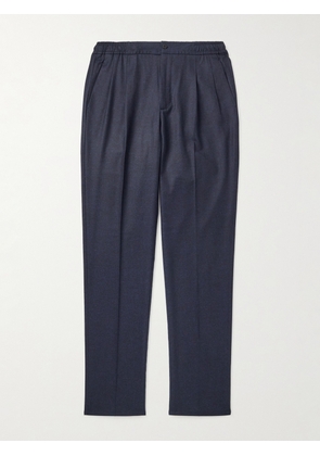Rubinacci - Leisure Straight-Leg Pleated Wool-Flannel Trousers - Men - Blue - IT 44
