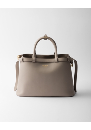Prada Buckle medium leather handbag with double belt