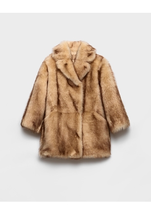 Shearling caban jacket