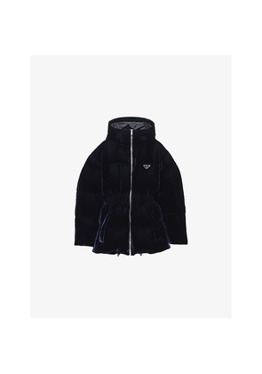 Womens Prada Velvet Down Jacket