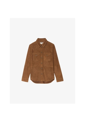 Womens Zadig&Voltaire Thelma Patch-Pocket Suede Shirt