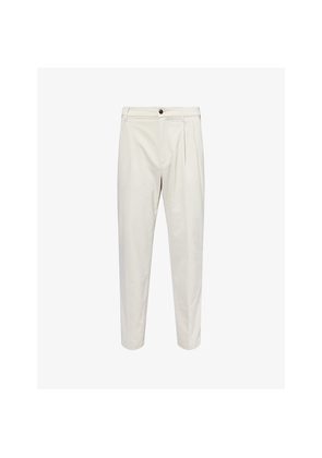 Mens Dunhill Double-Pleated Straight-Leg Cotton Blend Chino Trousers