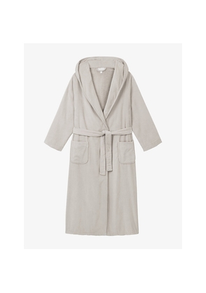 Womens The White Company Hooded Cotton-Velour Robe