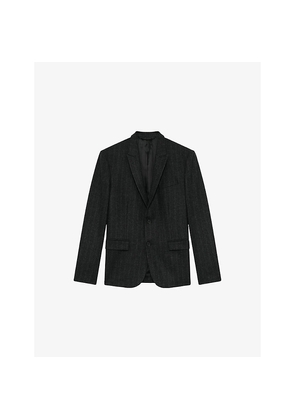 Mens The Kooples Pinstriped Single-Breasted Wool-Blend Blazer