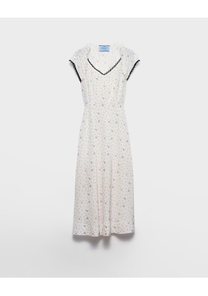 Floral print pongé dress