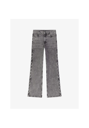 Womens Maje Beaded Wide-Leg Stretch-Denim Jeans