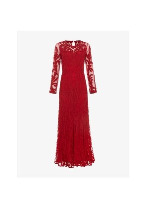Womens Phase Eight Phoenix Long-Sleeved Lace Maxi Dress