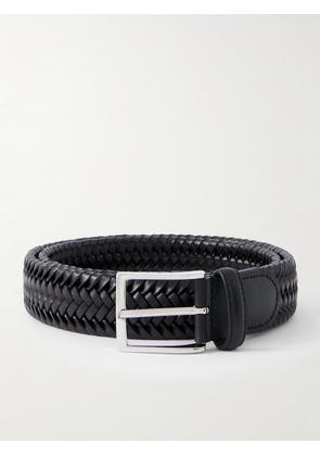 Rubinacci - 3.5cm Woven Leather Belt - Men - Black - EU 80