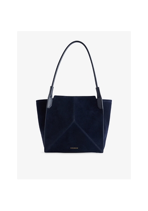 Womens Victoria Beckham Foil-Print Logo Soft Leather-Suede Tote Bag