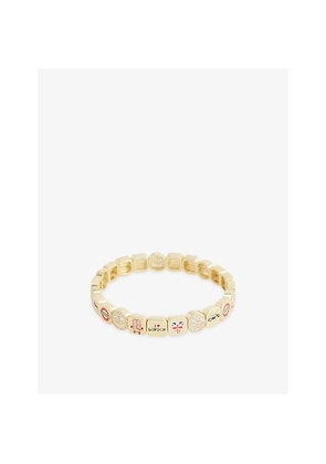 Womens Lisa Gozlan London 18ct Yellow-Gold Plated and Cubic Zirconia Stoned Bracelet