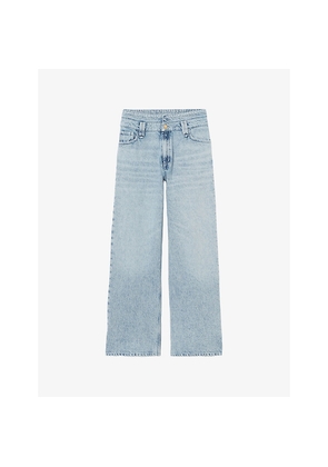 Womens Claudie Pierlot Double-Waistband Straight-Leg Mid-Rise Jeans