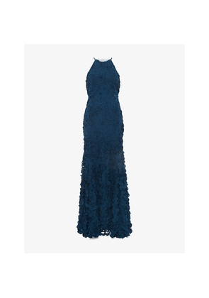 Womens Phase Eight Charlene High-Neck Textured Woven Maxi Dress