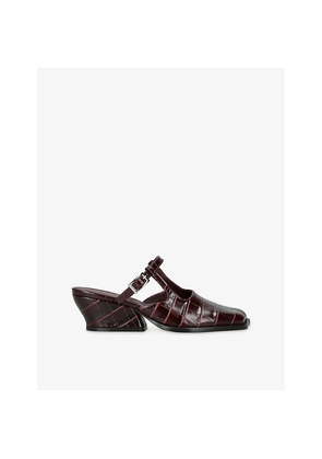 Womens Loewe Onda Leather Mules
