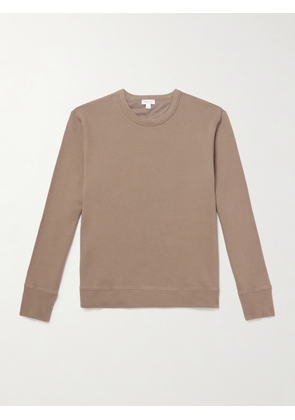 Sunspel - Knitted Cotton T-Shirt - Men - Brown - S