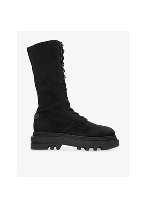 Womens Allsaints Jay Lace-Up Leather Boots