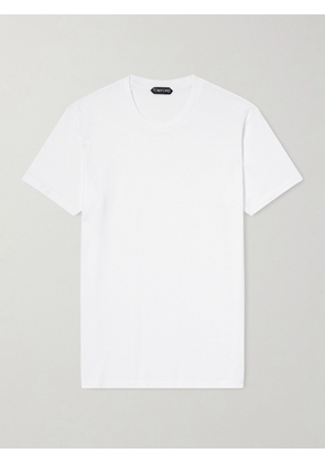 TOM FORD - Pointelle-Knit Cotton T-Shirt - Men - White - IT 44