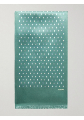 TOM FORD - Silk-Jacquard Scarf - Men - Green