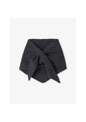 Womens Sandro Polka-Dot Wool and Cashmere-Blend Scarf