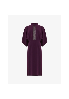 Womens Leem Baguette-Embellished Woven Midi Dress