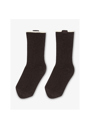 Womens Sandro Two-Tone Knee-High Wool and Cashmere-Blend Socks