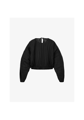 Womens Allsaints Micaela Pleated Sheer Woven Top