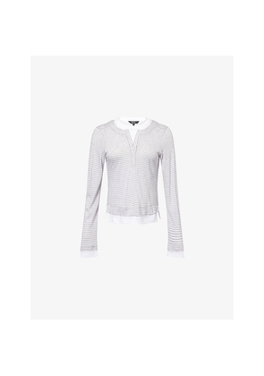 Womens Me And Em Layered Striped Woven Top