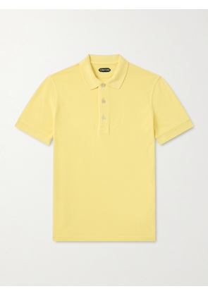 TOM FORD - Slim-Fit Lyocell and Cotton-Blend Piqué Polo Shirt - Men - Yellow - IT 44