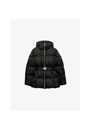 Womens Prada Re-Nylon Hooded Shell-Down Puffer Jacket