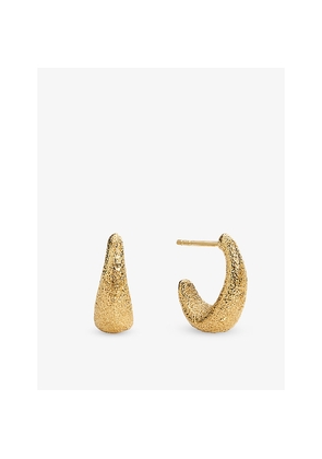 Womens Monica Vinader Antica Textured Small 18ct Yellow Gold Vermeil Hoop Earrings