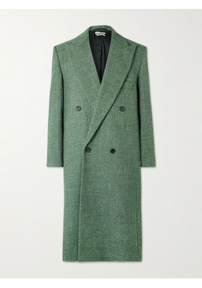JW Anderson - Double-Breasted Flecked Wool-Tweed Coat - Men - Green - IT 46