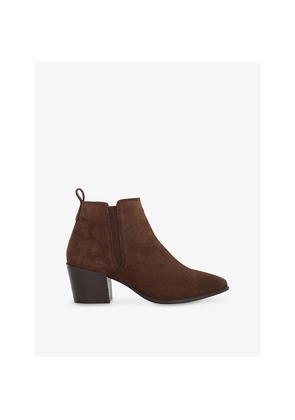 Womens Dune Parlure Suede Heeled Ankle Boots