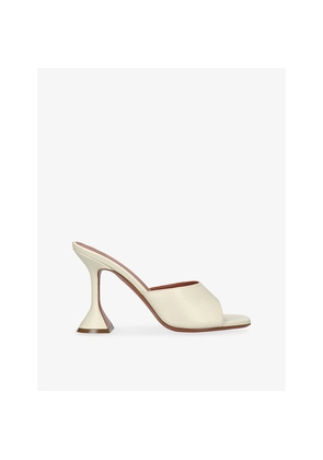 Womens Amina Muaddi Lupita 95 Leather Heeled Mules