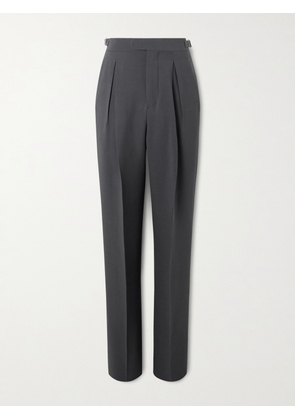 UMIT BENAN - Johnny Straight-Leg Silk and Wool-Blend Trousers - Men - Gray - IT 46