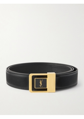 SAINT LAURENT - Leather Belt - Men - Black - EU 85