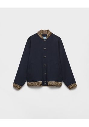 Double cashmere and wool bomber jacket