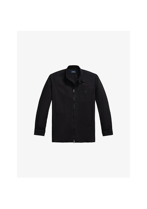 Mens Polo Ralph Lauren Zipped Logo-Embroidered Cotton Overshirt