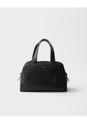 Large leather top-handle bag