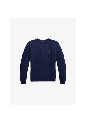 Mens Polo Ralph Lauren Crewneck Logo-Embroidered Wool and Alpaca-Blend Jumper