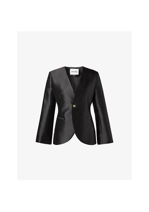 Womens Malina Nori Slim-Fit Satin Blazer