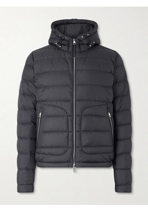Moncler - Sestriere Slim-Fit Leather-Trimmed Quilted Shell Hooded Down Jacket - Men - Black - 1