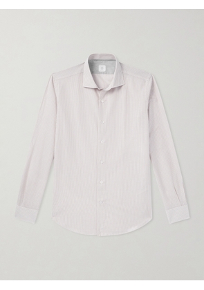 Eleventy - Striped Cotton and Linen-Blend Shirt - Men - Neutrals - XS