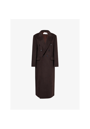 Womens Victoria Beckham Peak-Lapels Relaxed-Fit Wool and Cashmere Coat