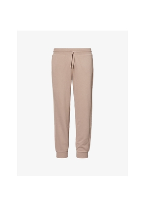 Mens Emporio Armani Branded-Panel Straight-Leg Cotton-Blend Jogging Bottoms