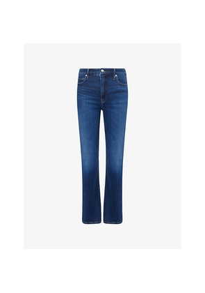 Womens Good American Good True Straight-Leg Stretch-Denim Blend Jeans