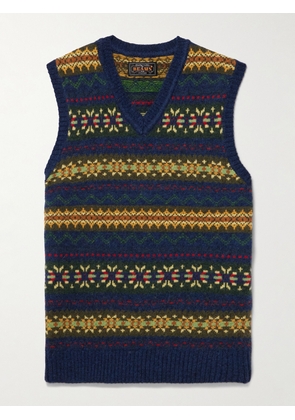 Beams Plus - Fair Isle Wool-Blend Sweater Vest - Men - Blue - S