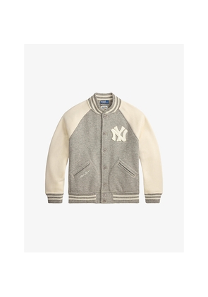 Mens Polo Ralph Lauren Yankees Logo-Embroidered Wool Baseball Jacket